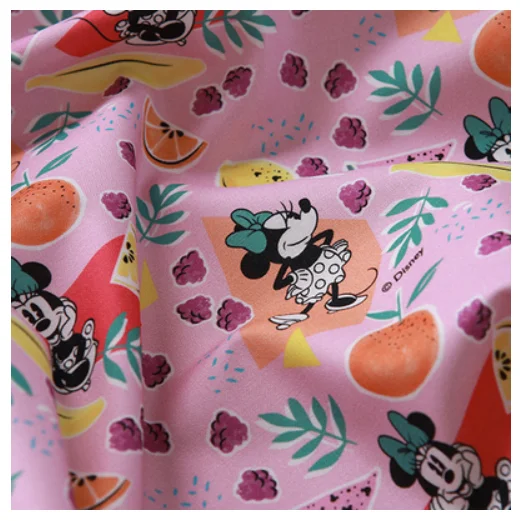 Корейская ткань из 100 хлопка с изображением мультяшного Микки и Минни для детей |