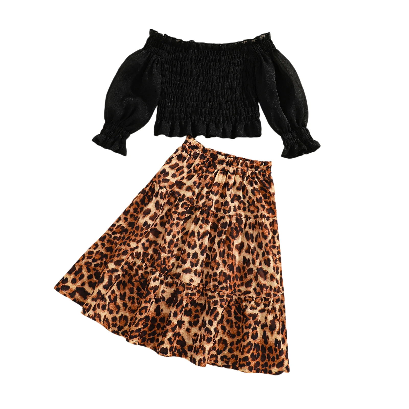 Комплект летней детской одежды для девочек Citgeett укороченный топ с длинными