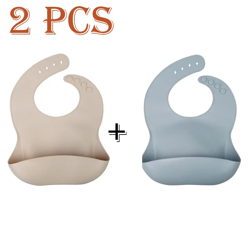 

1/2 Pcs silicon Baby Bib Waterproof Infant Bibs Newborn Feeding Cloth Toddle Boys Girls Adjustable Different Styles of Bibs