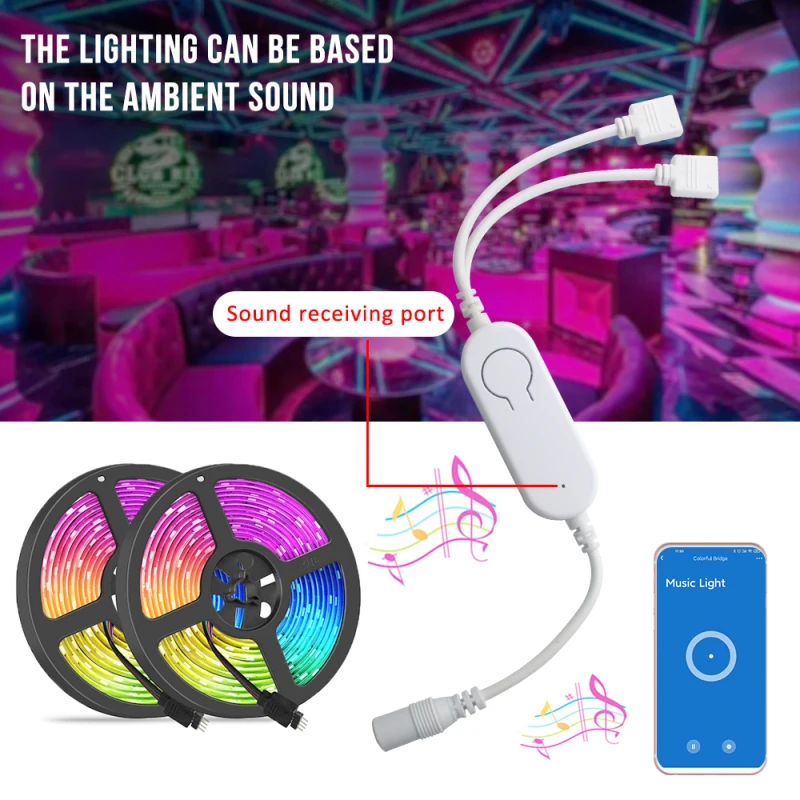 

Tape Lights Mini Color Adjustment Adjust Color Voice Control Music Rhythm Function Work With Alexa Google Home Adjusting Lamp