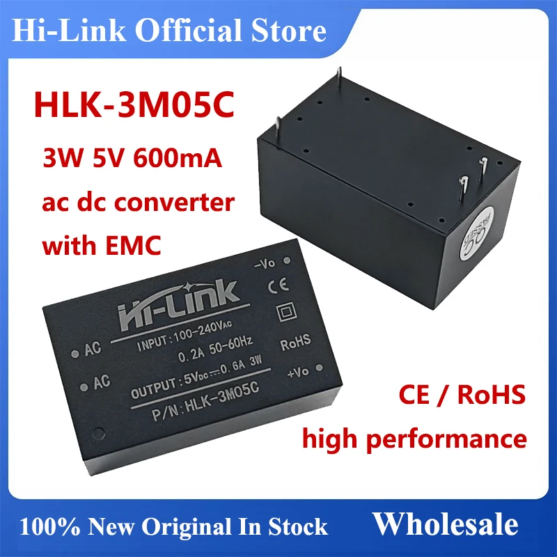 Фото Hilink 3W 5W 10W 220V 240V 5V 12V 24V AC DC преобразователь HLK-PM01 Новый оригинальный модуль питания PM12 3M05B 3M05C 3M12C 5M05 10M05 №2