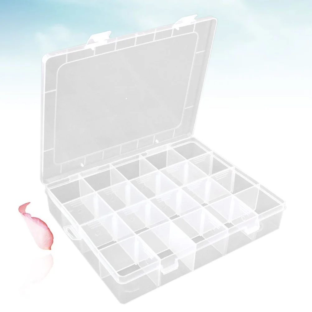 

20 -Grid Jewelry Organizer Case Clear Plastic Container Storage Plastic Earring Container Jewelry Organizer Box