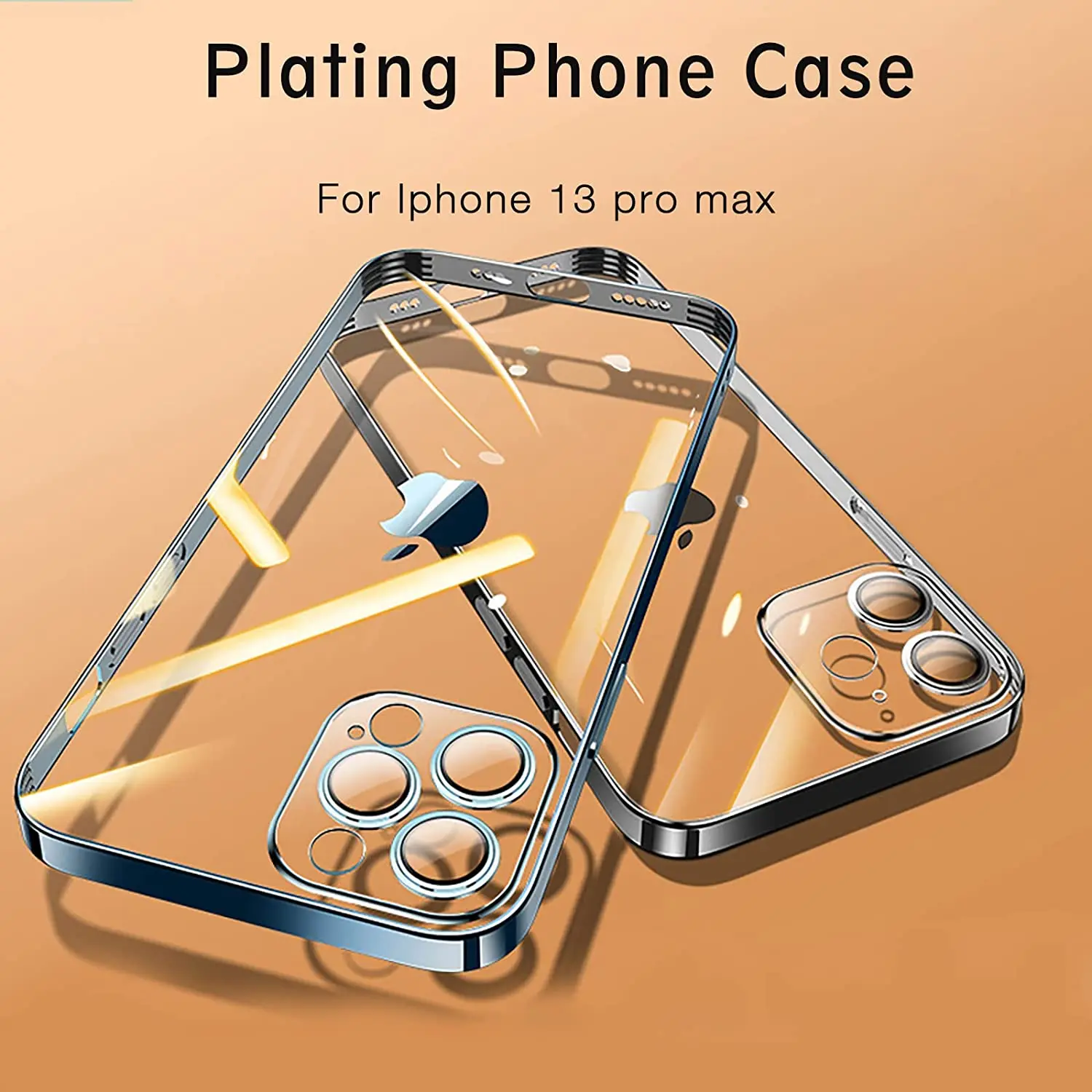 Shockproof Plating Square Frame Silicone Transparent Case on For iPhone 14 13 12 11 Pro Max Mini X XR SE 2020 Clear Back Cover