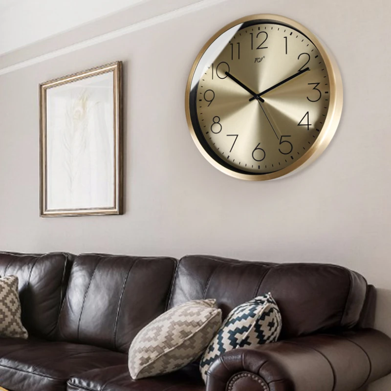 

Часы настенные кварцевые в стиле модерн, тихие причудливые простые Стильные Латунные роскошные современные для гостиной, домашний декор