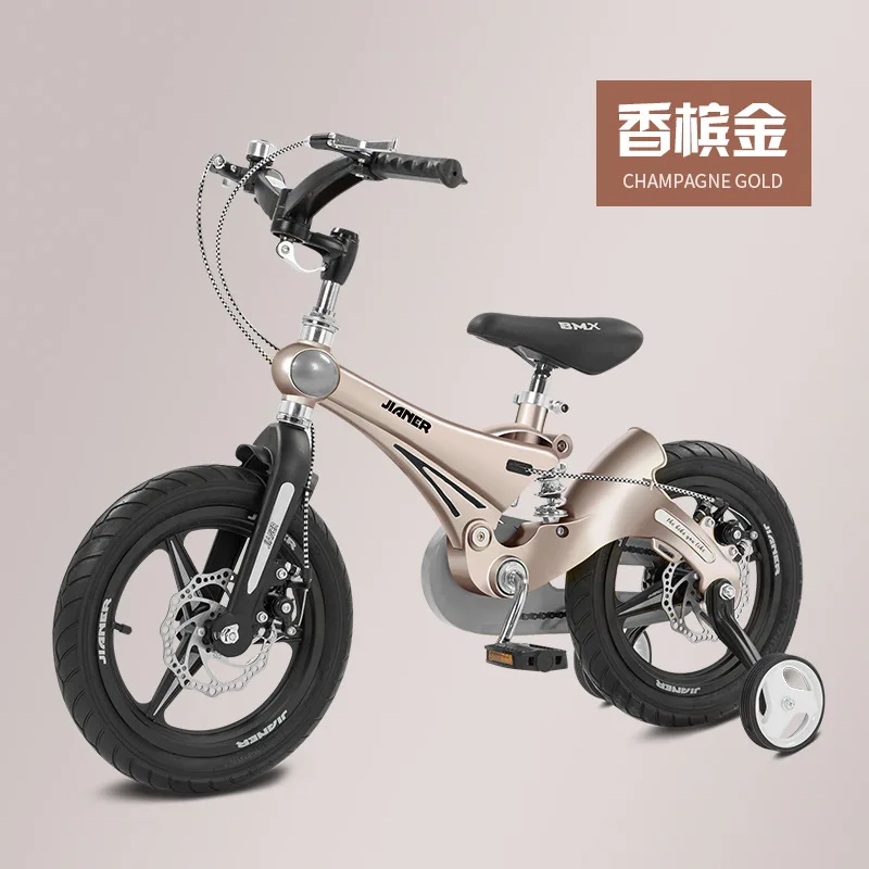 

Детский велосипед WolFAce 2023, 12/14/16 дюймов, дисковый тормоз, золотой, розовый, выдвижной детский велосипед, складной велосипед для детей 2-11 лет