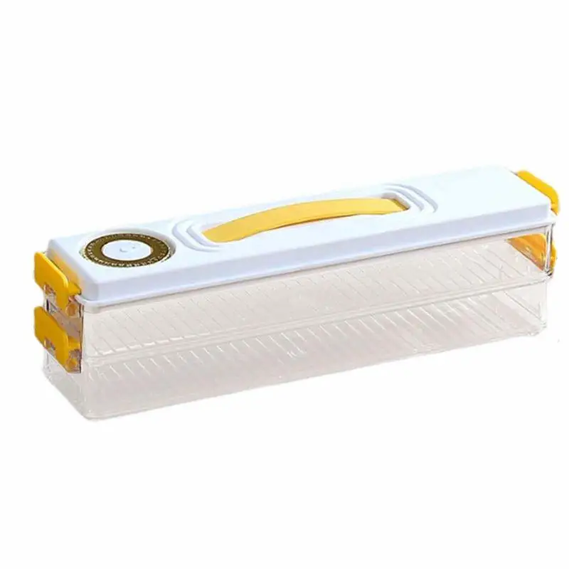 

Freezer Containers For Food Anti Skid Clear Dumpling Storage Box With Handle Refrigerator Jiao Zi Storage Holders With Lids