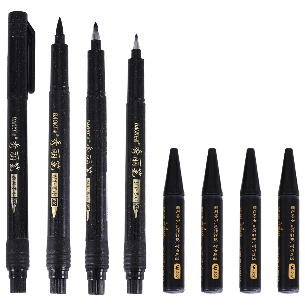 

1 Set of Calligraphy Pens Chinese Japanese Kanji Characters Writing Brushes Refillable Pens Marker Pens Ink Pens Writing