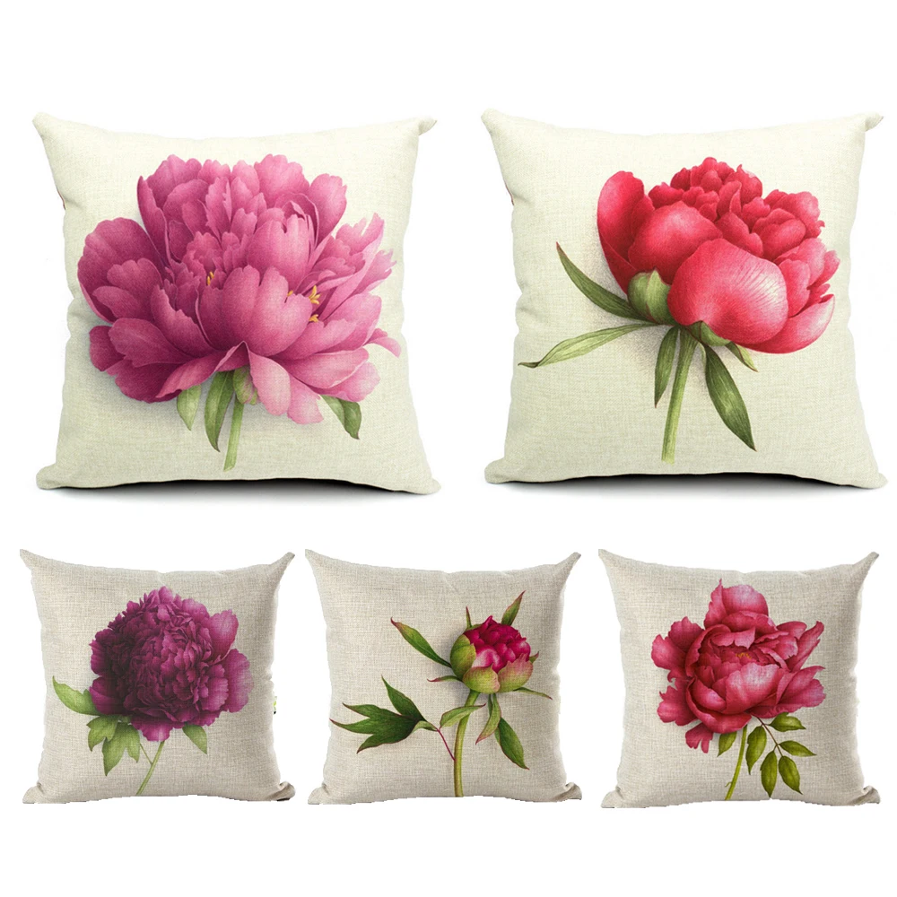 

Flower Rose Cushion Cover Beautiful Rose Print Decorative Pillowcase Home Accessories Sofa Pillowcase Car
