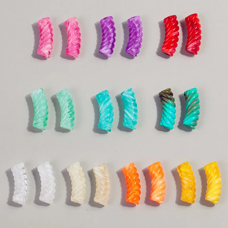 

10pcs Acrylic Twist Elbow Tube Loose Beads Bamboo Bent Pipe Bead for Bracelet Necklace Earring Making DIY Jewelry Accessories