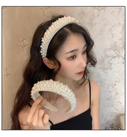hot baroque accessories cross border bride pearl hair band korean princess crown hairpin crystal headband female