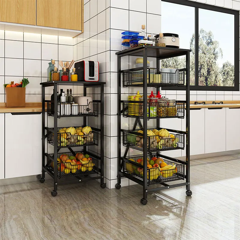 

Aoliviya Sh New Kitchen Shelf Refrigerator Sandwich Cabinet Fruit and Vegetable Pull-out Shelf Floor Multi-Layer Corner Gap Hous