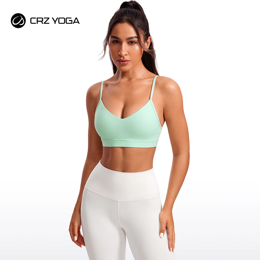 CRZ YOGA Butterluxe Спортивные бюстгальтеры с v-образным вырезом для женщин - Регулируемые