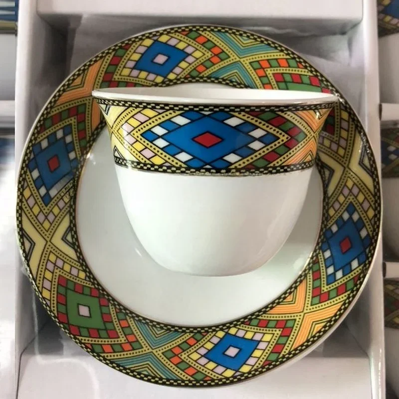 Эфиопские эритрейские кофейные чашки полный набор из 17 предметов поставляются с