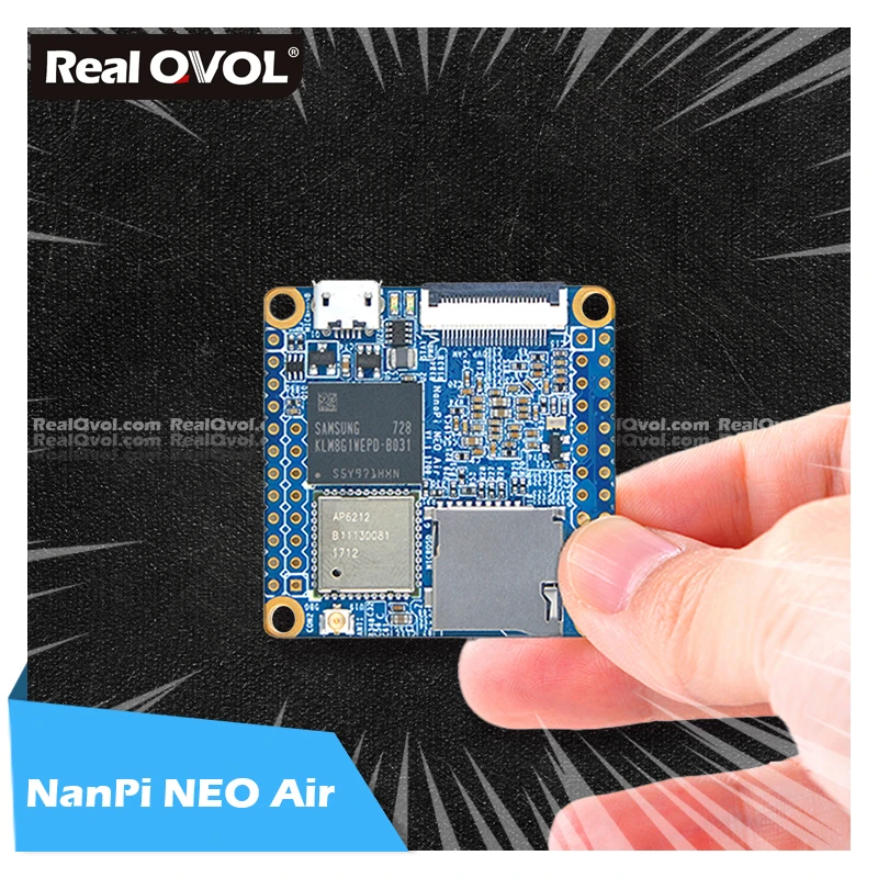 

RealQvol FriendlyELEC NanoPi NEO Air 512MB RAM 8GB EMMC WIFI/Bluetooth Allwinner H3 Quad-core Cortex-A7 DVP camera