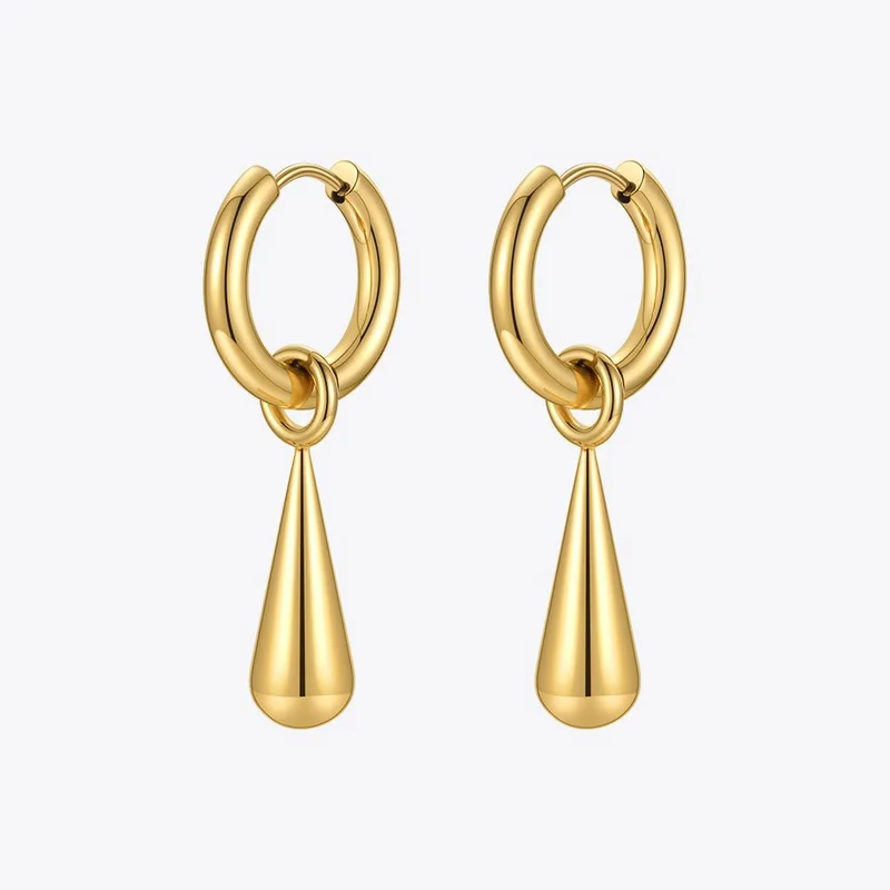 

ENFASHION Gold Color Waterdrop Dangle Earrings for Women Drop Earings Stainless Steel Fashion Jewelry Party Pendientes E211340