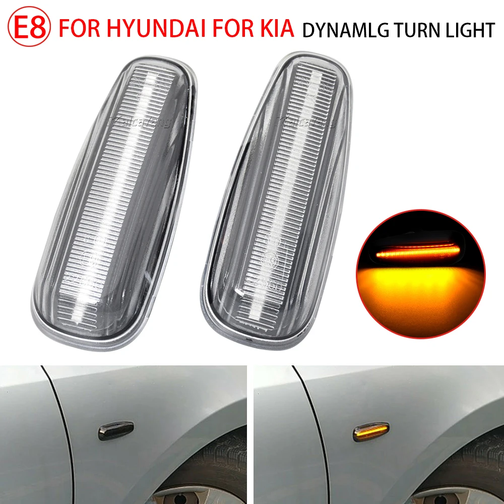 

LED Dynamic Side Marker Turn Signal Light Sequential Blinker Lamps For Hyundai Elantra i30 Azera Avante Kia Rio 3 Ceed ED Carens