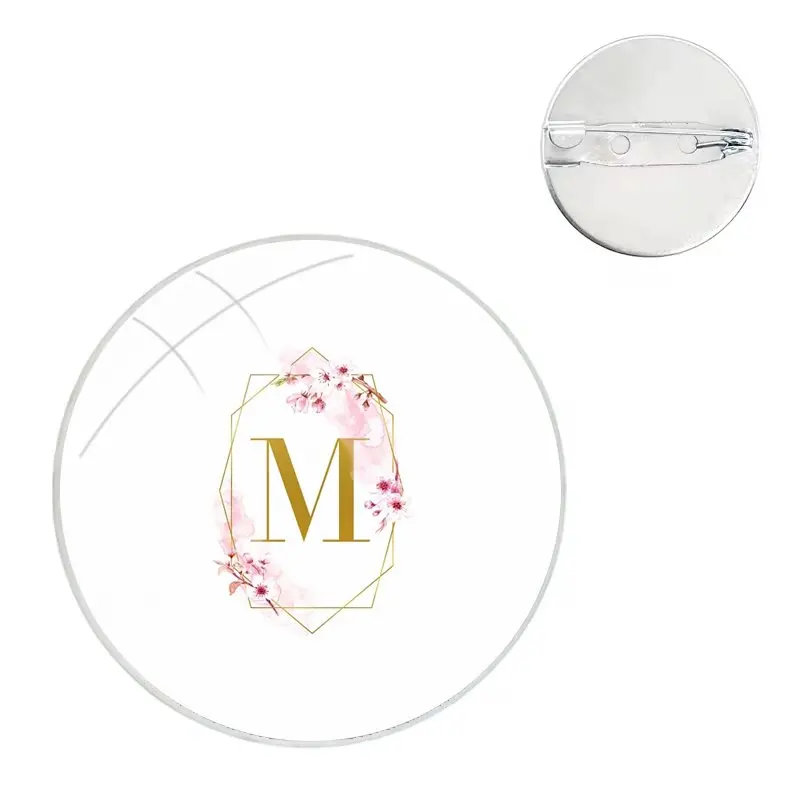 Броши из нержавеющей стали золотые буквы ABC