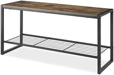 

Industrial Entryway Bench w/Shoe Storage, Brown