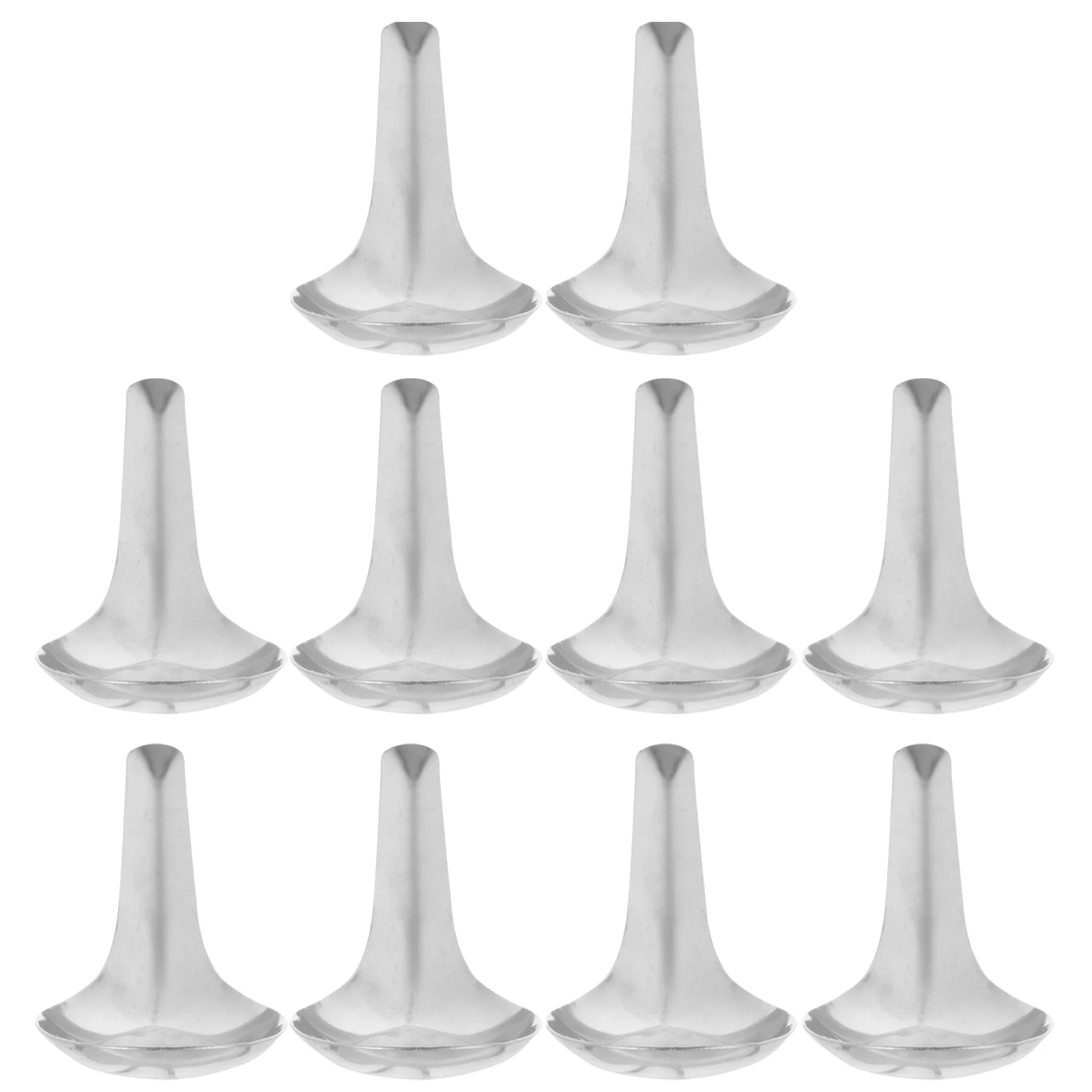 

10 Pcs Flat Bottom Spoon Food Accessories Convenient Dinner Household Soup Stainless Steel Student