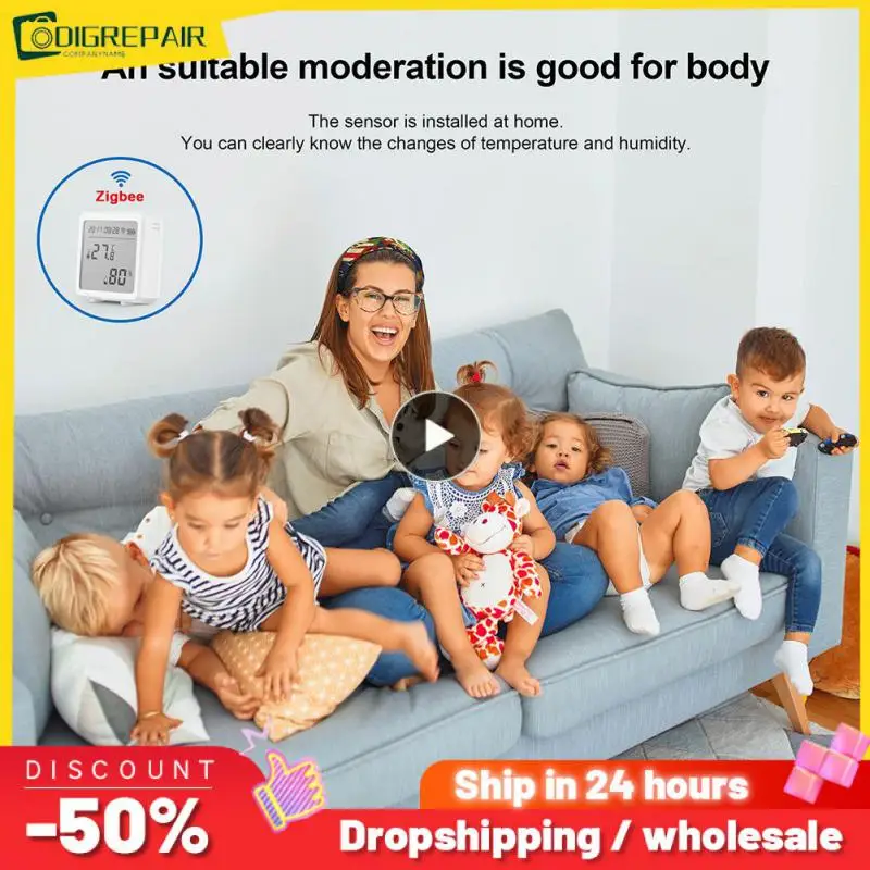 

Temperature Sensor Battery Power Remote Monitoring Hygrometer Portable Tuya Zigbee Temperature Humidity Sensor