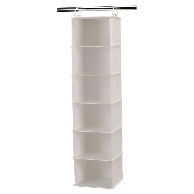 

Natural Blended Canvas 6-Shelf Organizer-plastic shelves