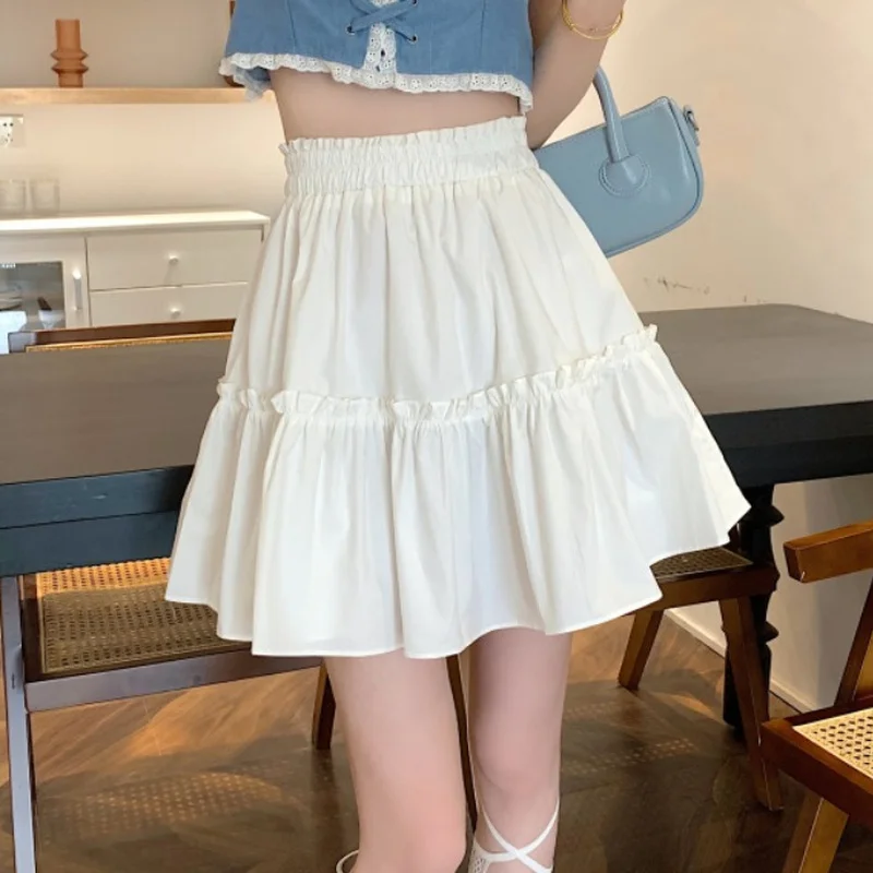 

Kawaii Mini Skirts Women Cute Fungus Patchwork Fairycore High Waist Pleated Short Skirt Korean Fashion Preppy Style