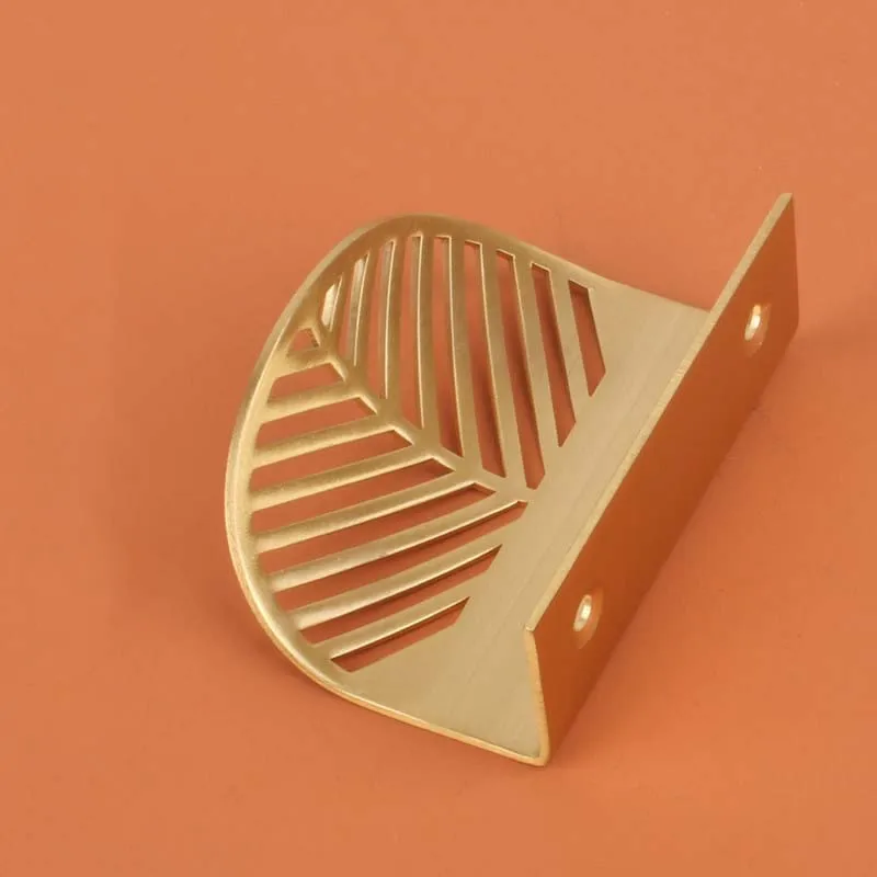 Скандинавский свет латунная ручка в виде листа бесплатная для ящика шкафа