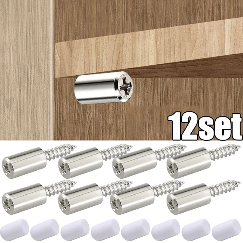 

12Set Cross Self-tapping Screw with Rubber Sleeve Laminate Support Homemade Wardrobe Cabinet Glass Hard Nonslip Partition Nail