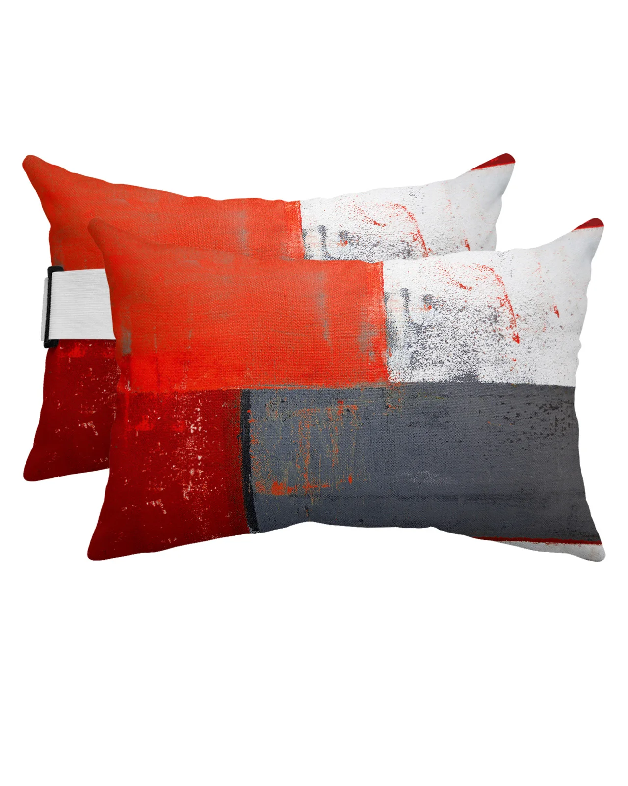 

Красная водонепроницаемая подушка с абстрактным геометрическим рисунком, с вставкой