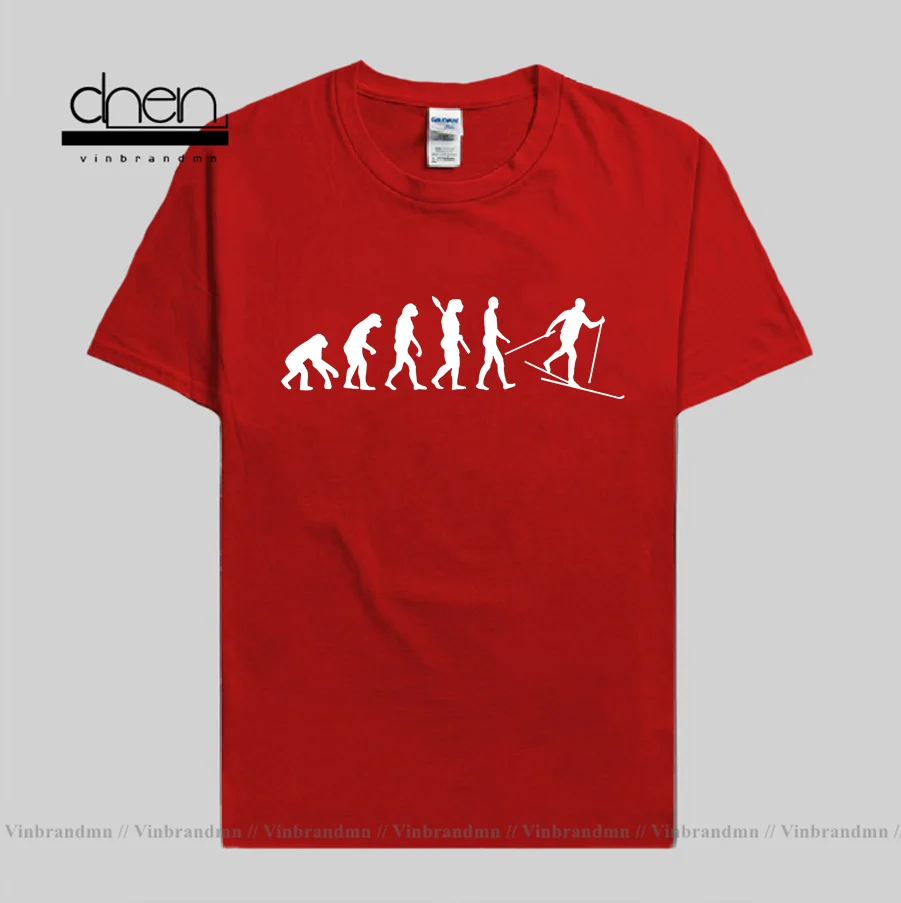 Смешная футболка для катания на лыжах в скандинавском стиле эволюции лидер