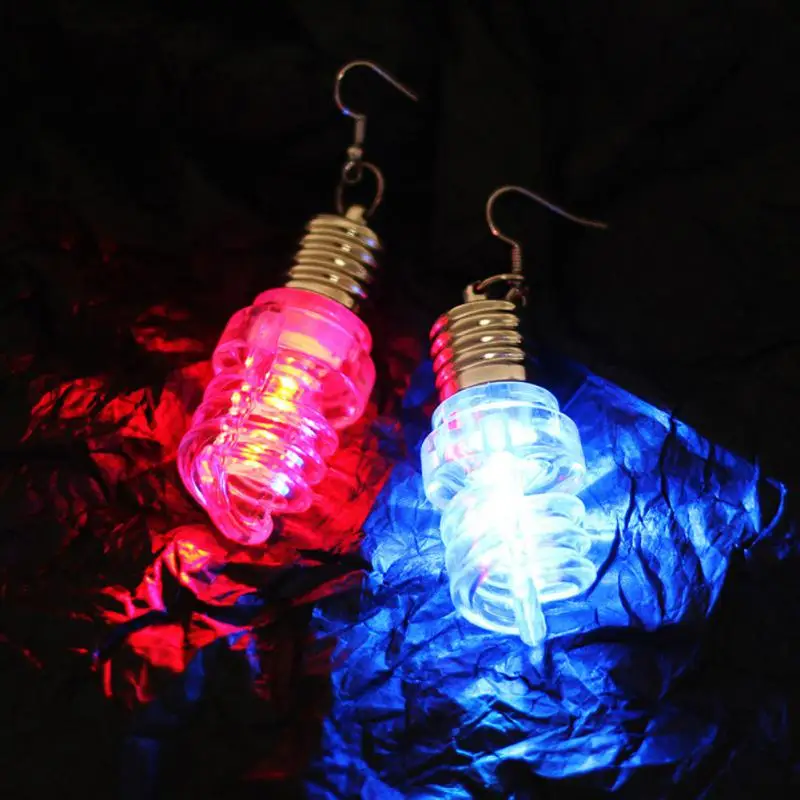 

Fashion Colorful Light Bulb Earrings For Women Luminous Bule Drop Earring Punk Funning Friends Party Jewelry Gifts