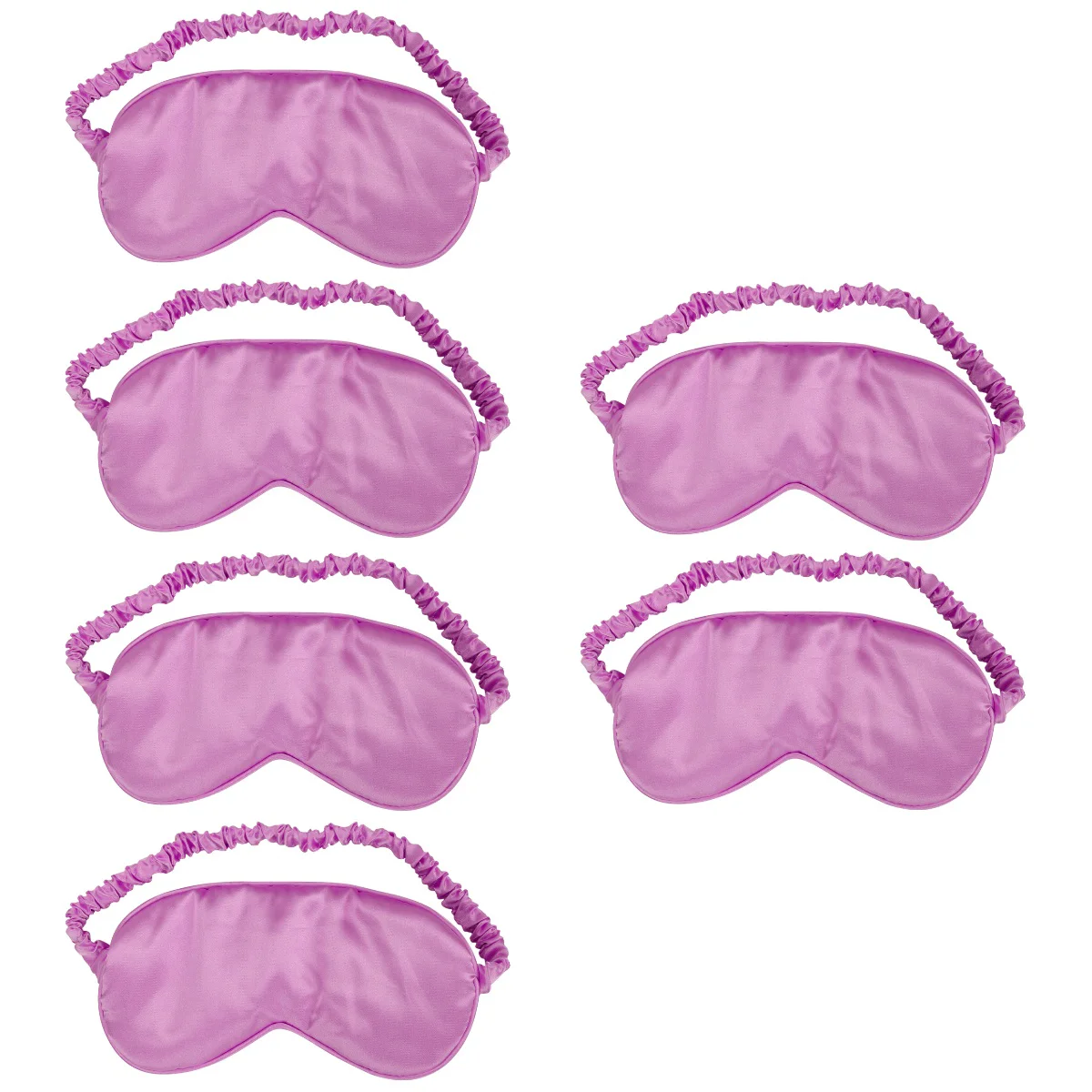 

6 Pcs Silk and Eye Mask with Adjustable Head Strap Sleep Mask (Purple)