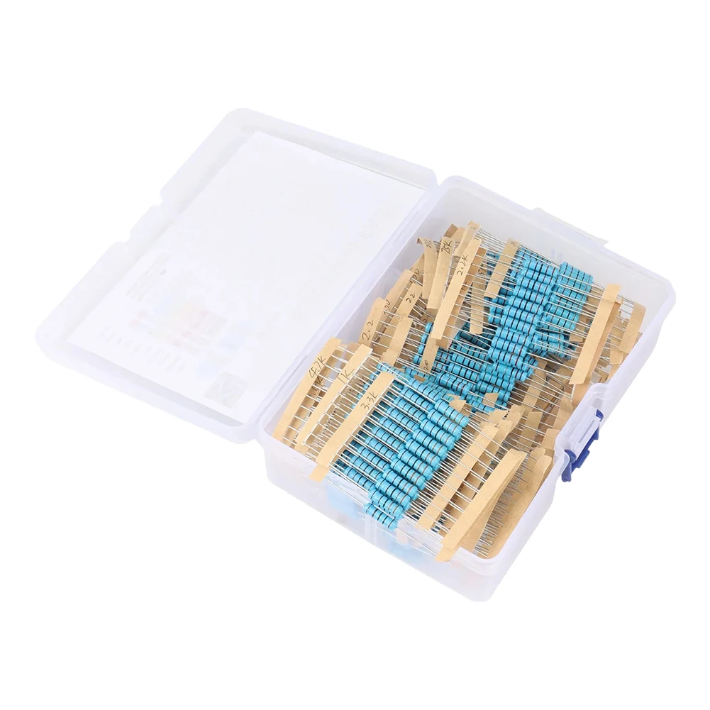 Металлические пластины резисторов Shunmaii 1 комплект 1300 шт. диапазон 1R-3M с коробкой