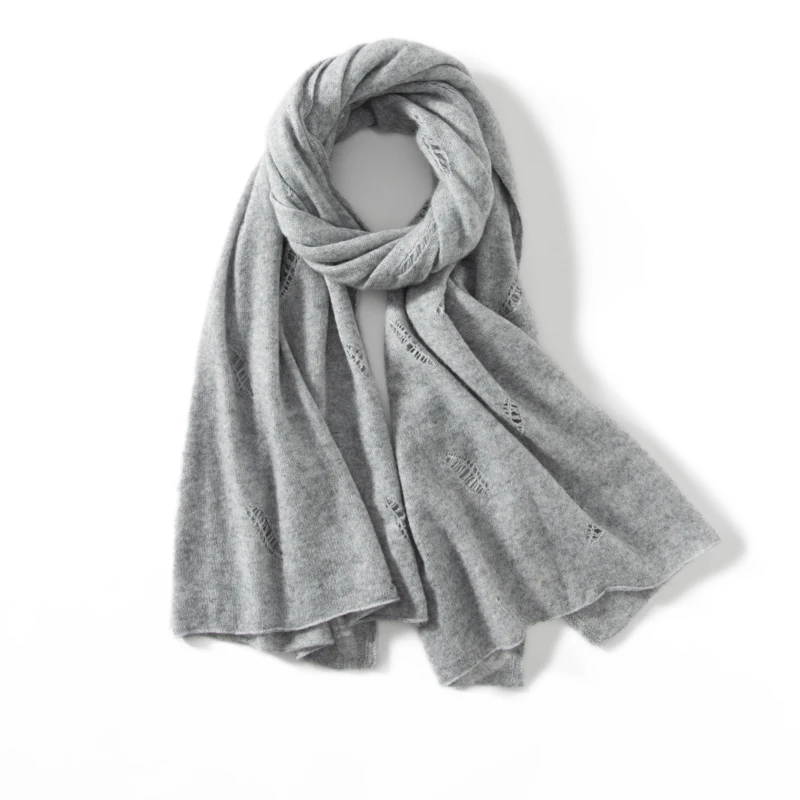 Фото KOIJINSKY Hollow Leaf Cashmere Shawl Scarf 180×60cm Oversized Soft Knit Wrap Women All Seasons Elegant Holiday Gift №2