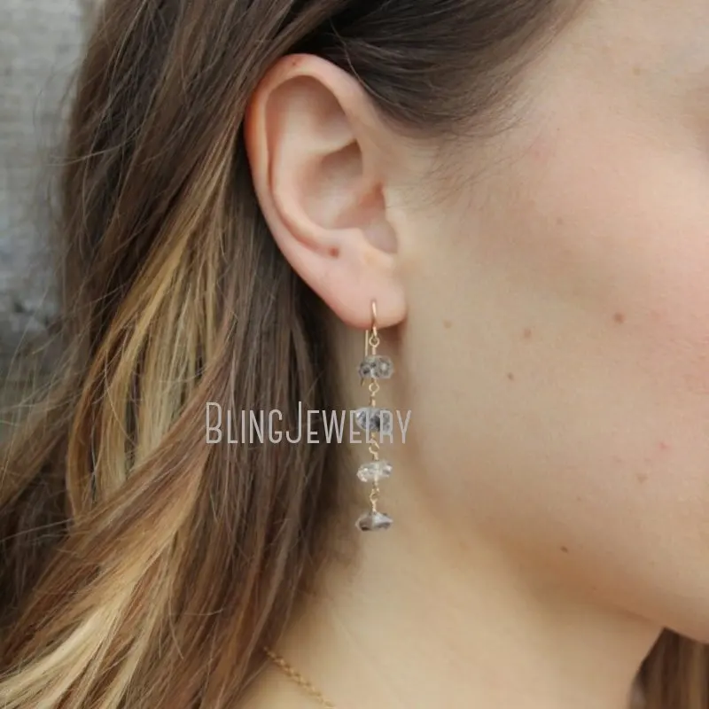 Onlyfan двойная точка Herkimer кварцевые висячие серьги из нержавеющей стали Хэллоуин