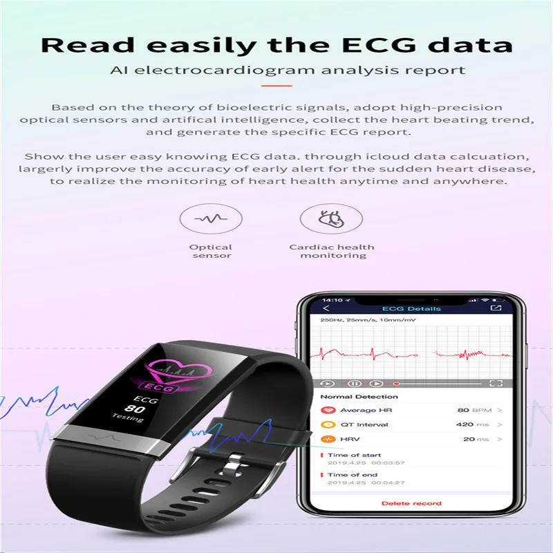 Смарт-часы V19 для мужчин и женщин спортивные с Bluetooth фитнес-трекером пульсометром
