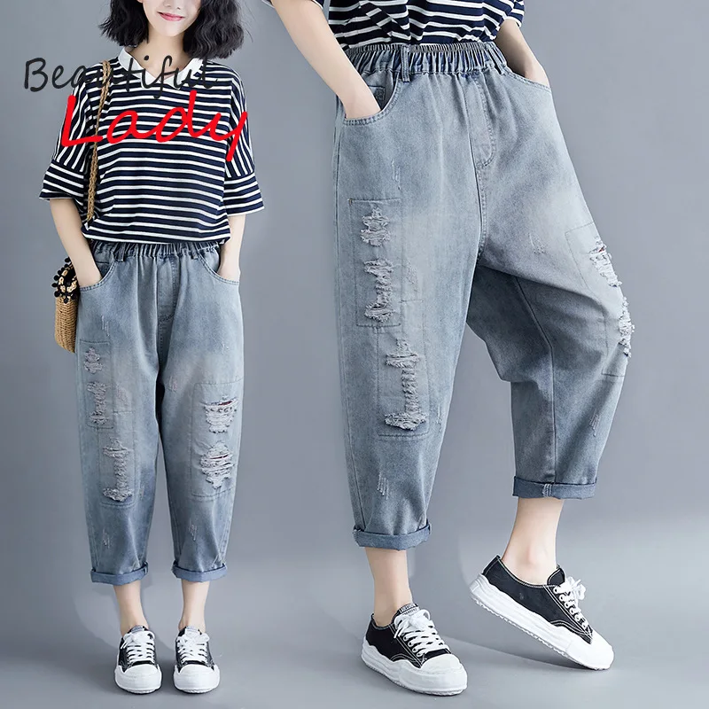 Baggy Jeans Woman Summer Thin Mom Jeans 