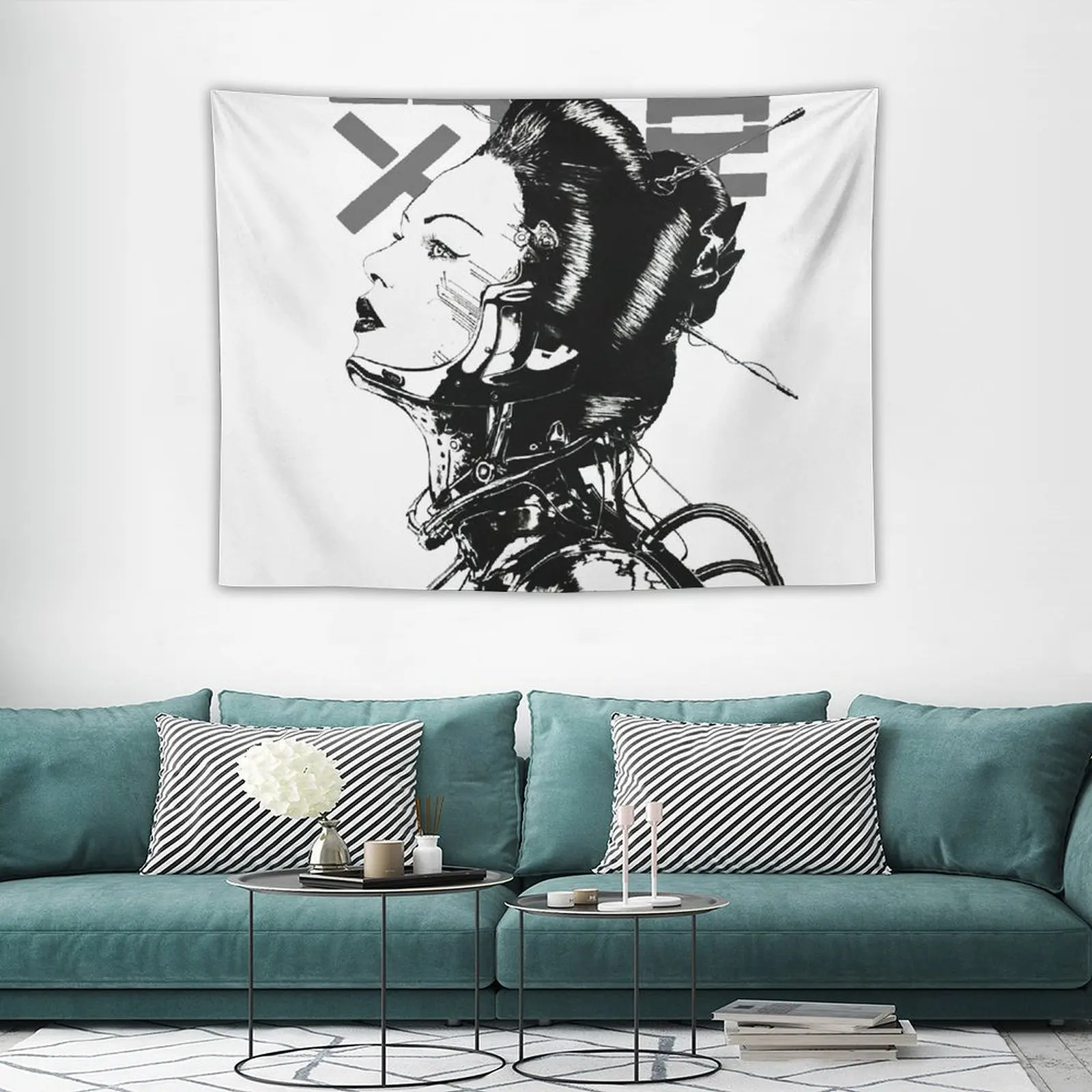 Киберпанк девушка гобелен