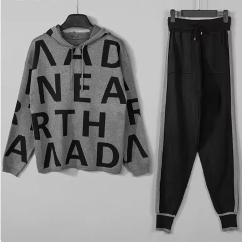 Корейский дизайн вязаные комплекты из 2 предметов женские трикотажные изделия с