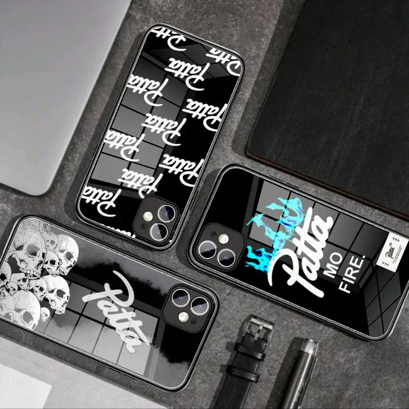 

Tempered glass Fashion Luxury Pa ttas phone case For iPhone 13 12 mini 11 pro xs max X XR 6 7 8 Galaxy S 22 PLUS plus