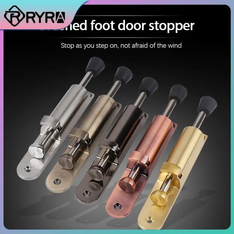 

Zinc Alloy Foot-operated Lever Door Stops Adjustable Kickdown Bronze Stopper For Doors Lock Stopper Buffer Fittings Hardware