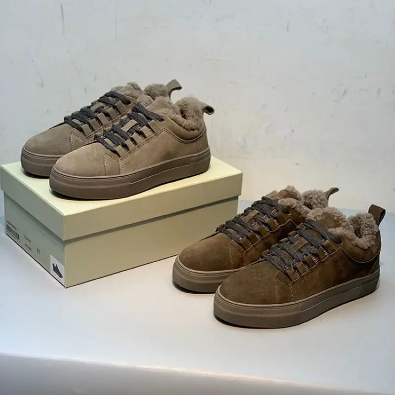 Женские кроссовки из натуральной кожи осенне-зимние повседневные теплые туфли