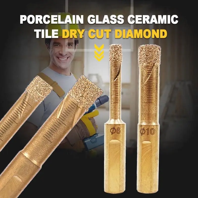

6-12mm Dry Cut Emery Diamond Drill Bits HSS Porcelain Glass Ceramic Tile Dry Cut Diamond For Marble Tile Removing Stone Chips