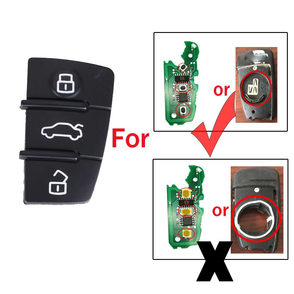 

Чехол KEYYOU для автомобильного ключа для Audi TT Q3 A8 A6 c5 c6 A4 b6 b7 A3 3 кнопки HU66