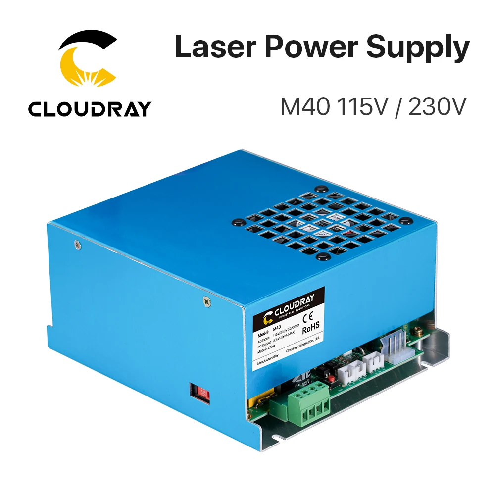 Cloudray 40W CO2 Laser Power Supply M-40 110V 220V for CO2 Laser Engraving Cutting Machine 35-50W MYJG