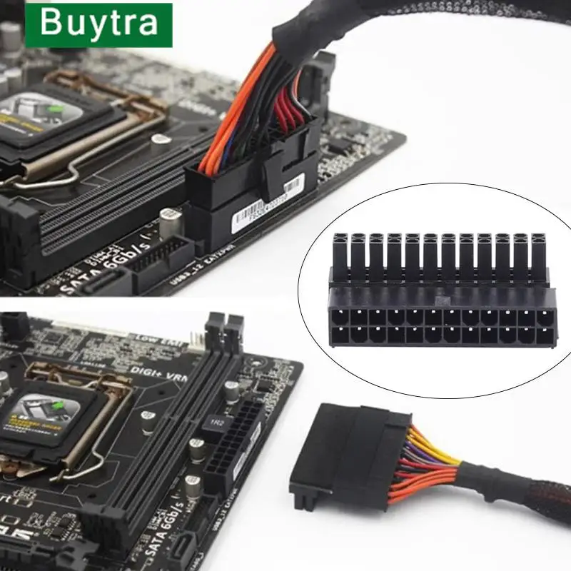 

Блок питания для компьютера, разъем с 24P на 90 градусов, адаптер питания с разъемом ATX 24pin типа мама-24pin типа папа