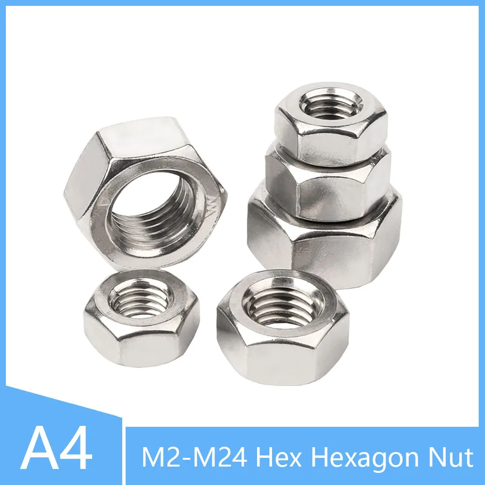 

M2 M2 M2, 5 M3 M4 M5 M6 M8 M10 M12 M16 M20 M22 M24 Шестигранная гайка A4 316 нержавеющая сталь