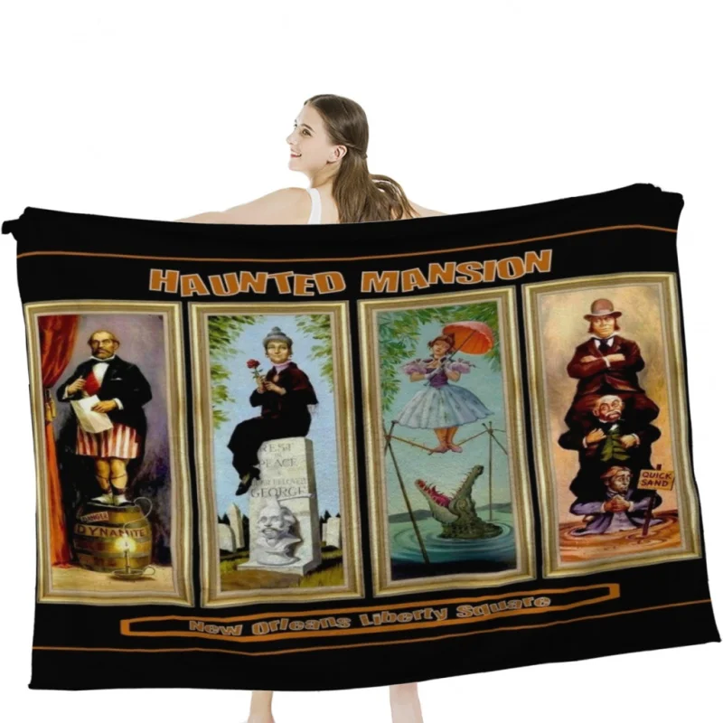 

Роскошное Одеяло с привидениями: винтажное прямоугольное одеяло Нового Орлеана с принтом свободы, мягкое бархатное одеяло, постельное бель...