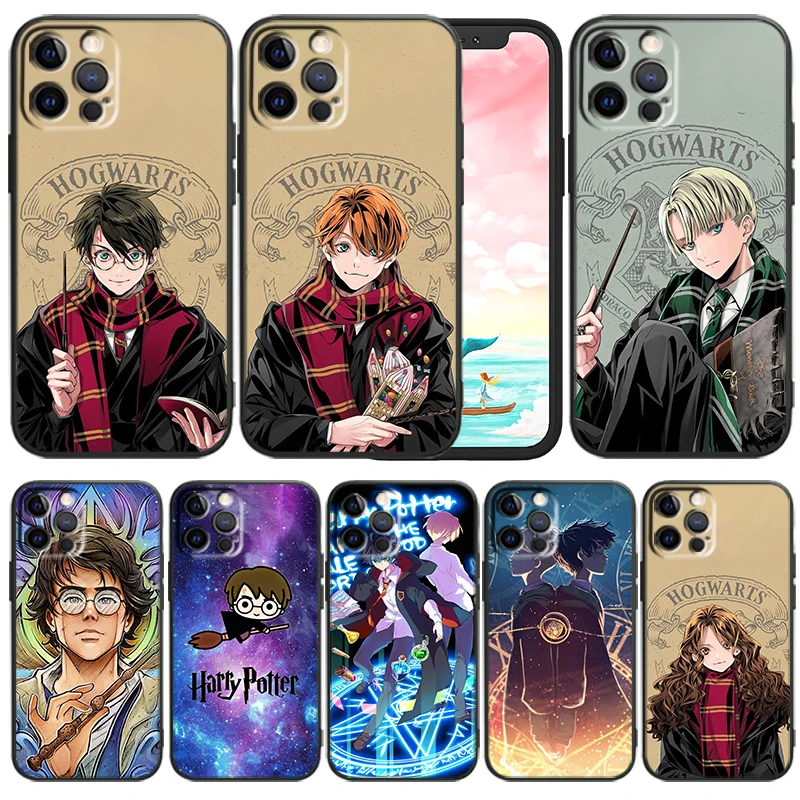 

Boy Girl Potters Art Harries Phone Case For iPhone 14 13 12 Mini 11 XS Pro Max X XR 8 7 6 Plus 5 SE 2020 Black Funda TPU Cover