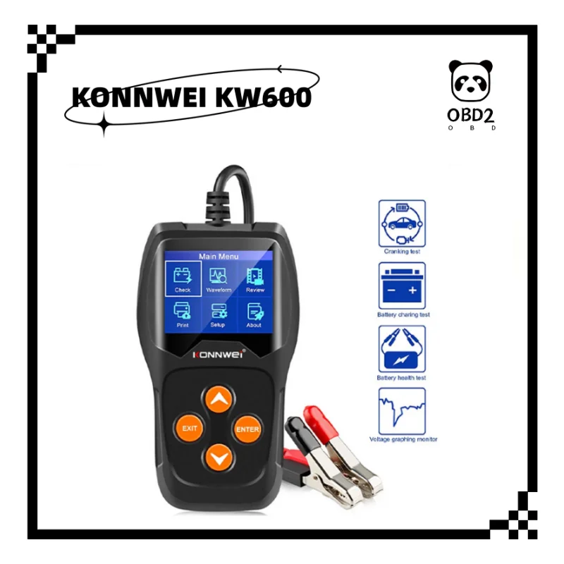 

Тестер аккумулятора KONNWEI KW600, 12 В, 100-2000CCA, 12 В